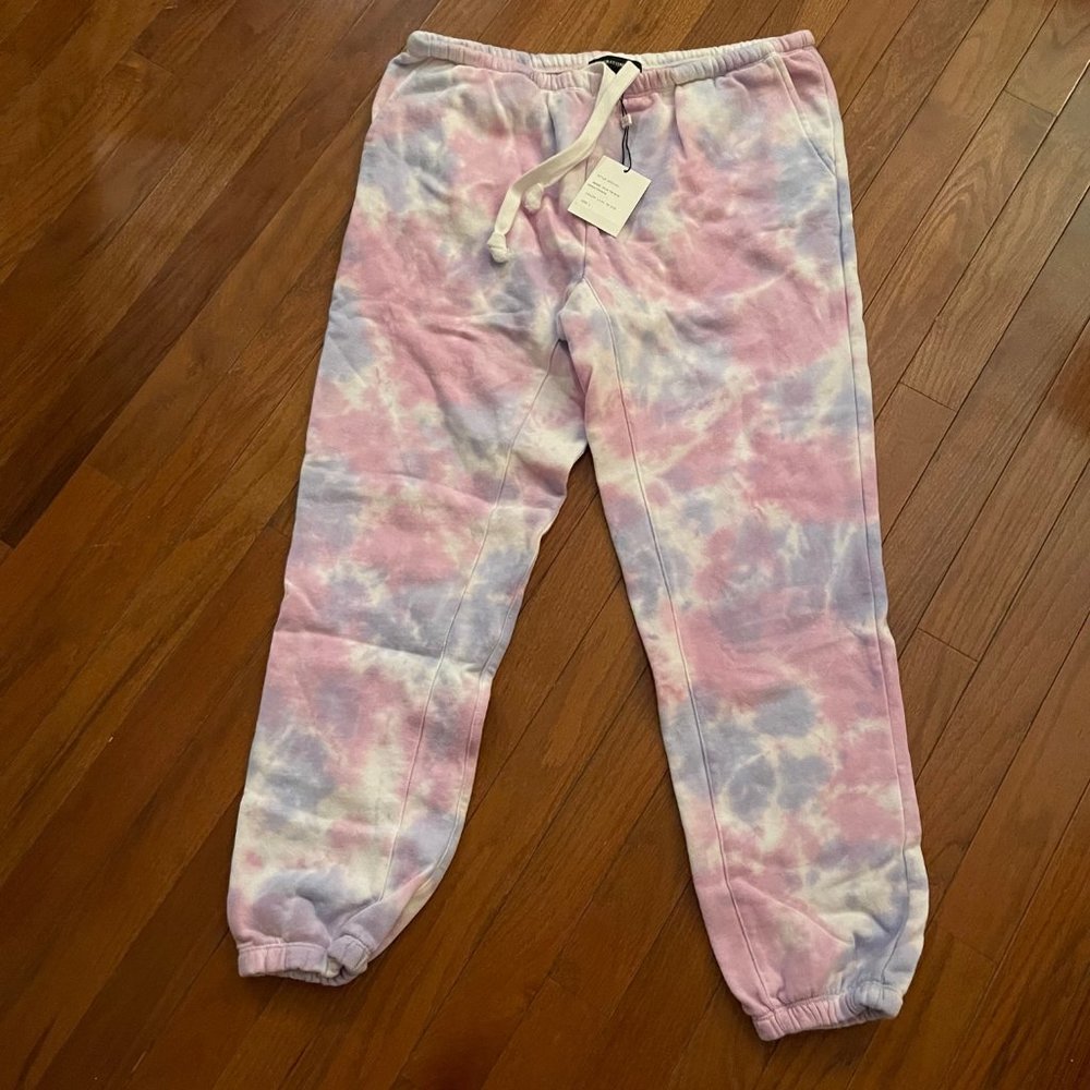 Generation Love Isla Tie Dye Lilac Sweatpants Size Large New